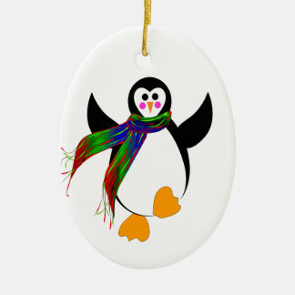 Happy Penguin Ceramic Tree Decoration