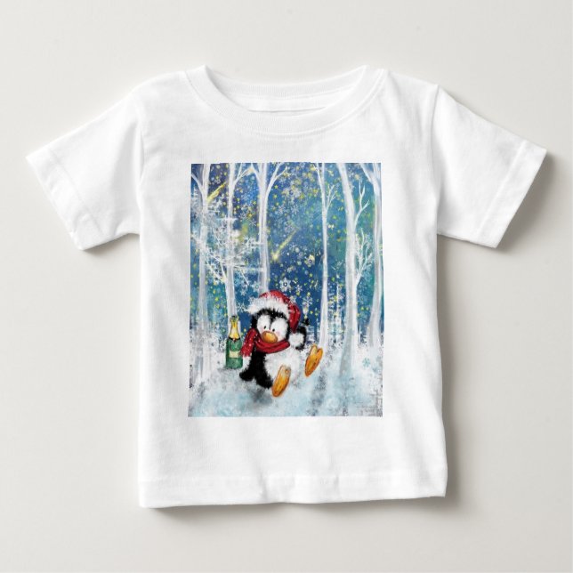 Happy Penguin - Christmas Baby T-Shirt (Front)