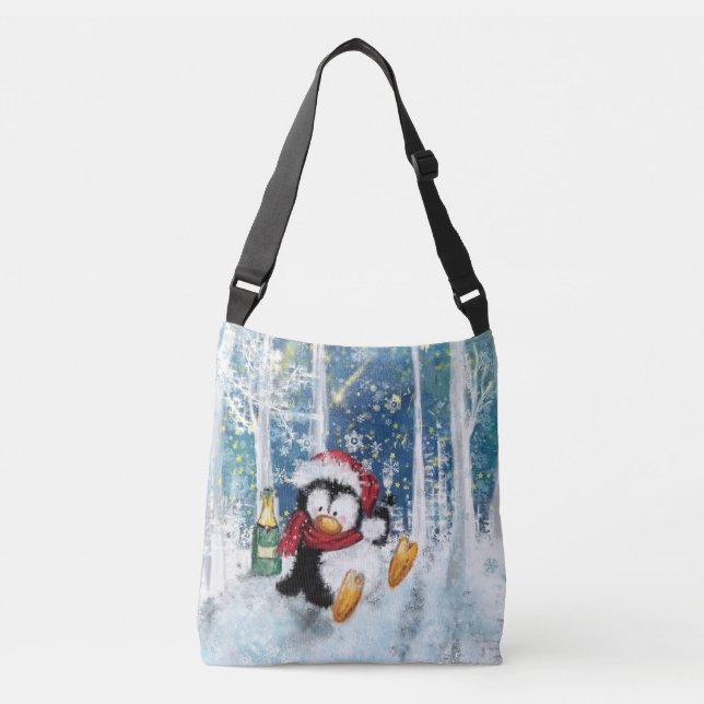Happy Penguin - Christmas Crossbody Bag (Front)
