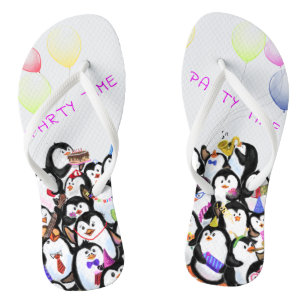 Happy Penguin Flip Flops