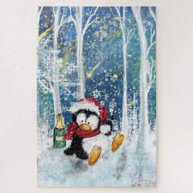 Happy Penguin - Merry Christmas Jigsaw Puzzle (Vertical)