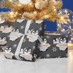 Happy Penguin Wishes You A Happy Birthday Wrapping Paper