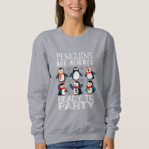 Happy penguins are always partying  Women's Sweate Sweatshirt