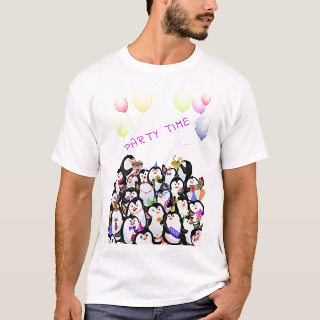 Happy Penguins Party T-Shirt (Front)