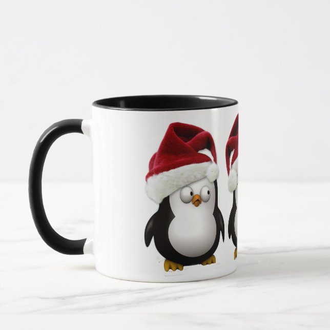 Happy Penguins, Santa-hats Mug (Left)