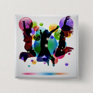 Happy People 15 Cm Square Badge
