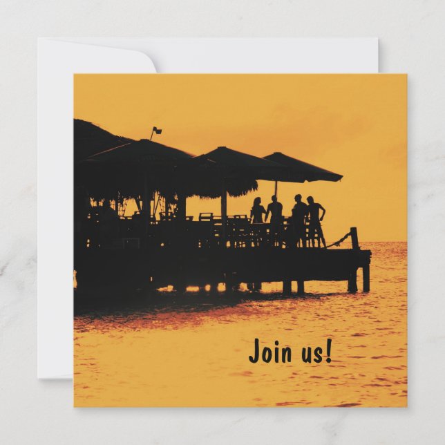 happy people at sunset invitation (Front)