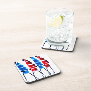 Happy People Maasai Warriors Walking Art Print Coaster