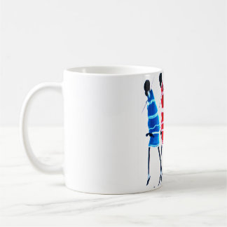 Happy People Maasai Warriors Walking Art Print Coffee Mug