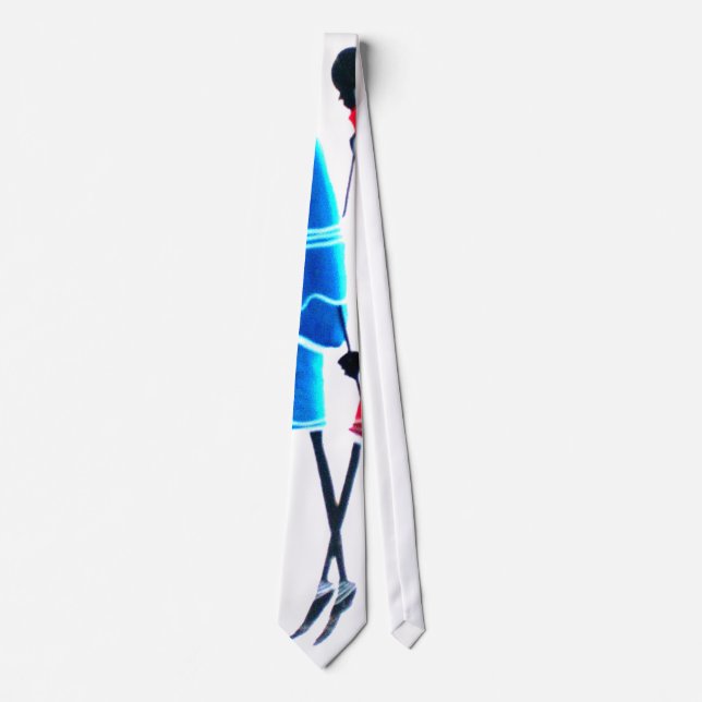 Happy People Maasai Warriors Walking Art Print Tie (Front)