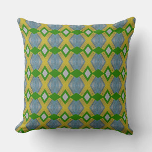 Happy People of Colours Gold and Green  Cushion