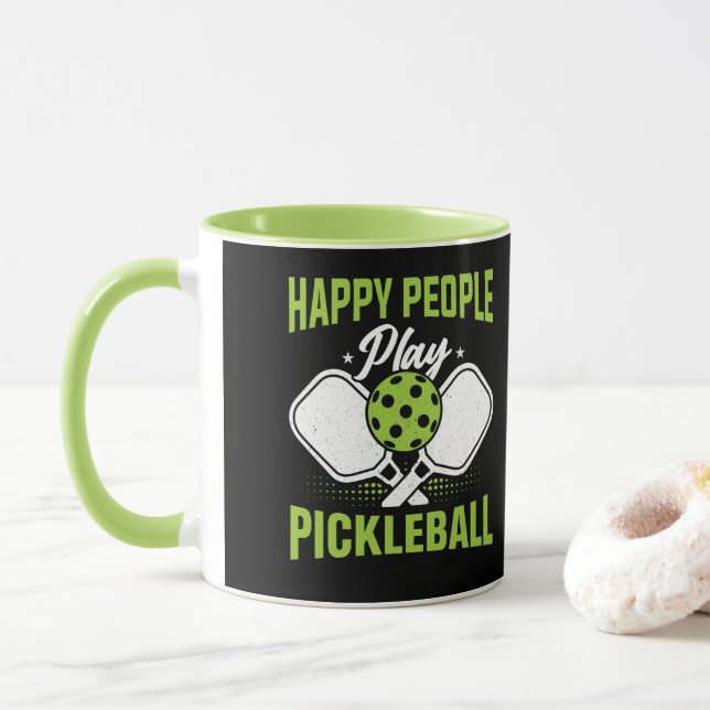 Happy People Play Pickleball Mug (With Donut)