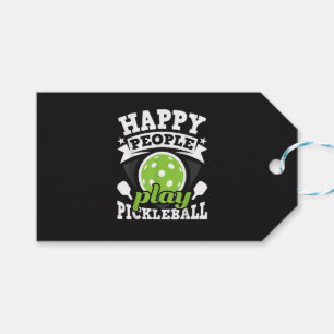 Happy People Play Pickleball - Paddleball Player Gift Tags