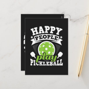 Happy People Play Pickleball - Paddleball Player Holiday Postcard