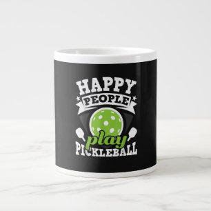 Happy People Play Pickleball - Paddleball Player Large Coffee Mug