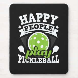 Happy People Play Pickleball - Paddleball Player Mouse Pad