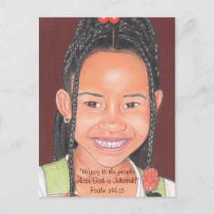 Happy People Whose God is Jehovah~Scripture~Print Postcard