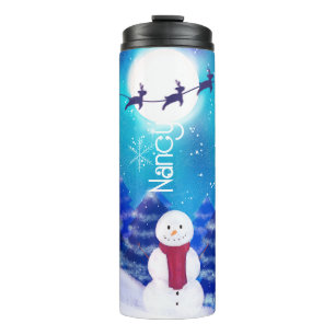 Happy Personalised Christmas Snowman  Thermal Tumbler