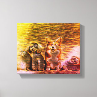 Happy Pet Artwork Canvas Print