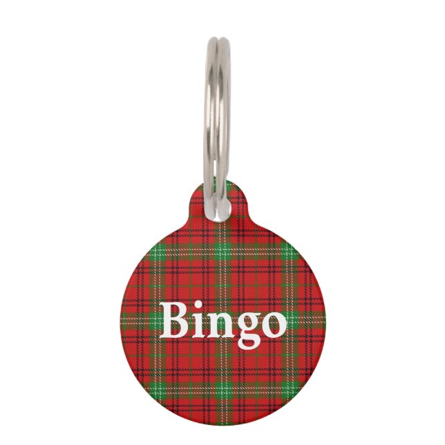 Happy Pet Clan Morrison Tartan Plaid Tag (Front)