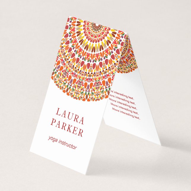 Happy Petal Garden Mandala Business Card (Front)