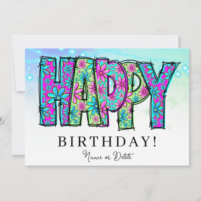 * HAPPY PHOTO NAME Birthday Card Event Personalise (Front)