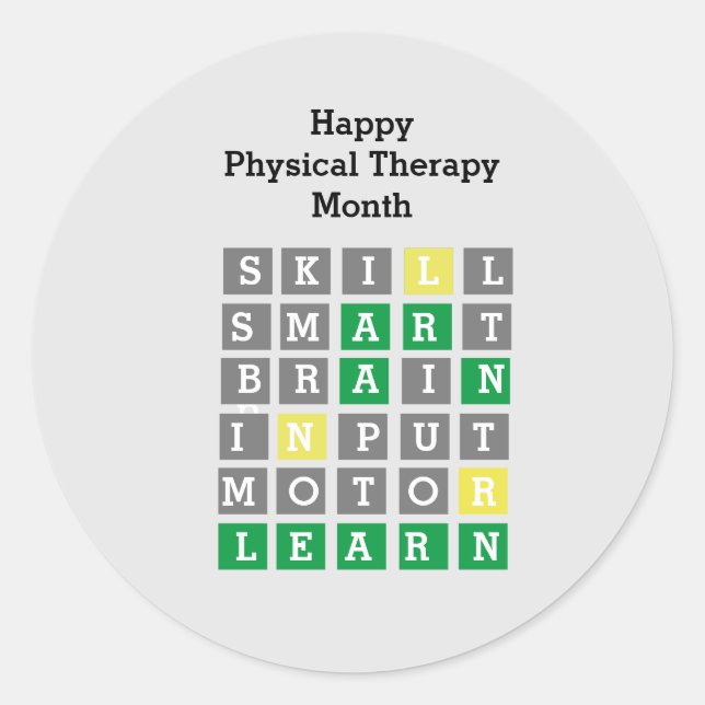 Happy Physical Therapy Month Custom Wordle Classic Classic Round Sticker (Front)