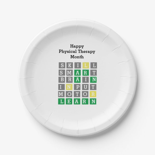 Happy Physical Therapy Month Custom Wordle  Paper  Plate (Front)
