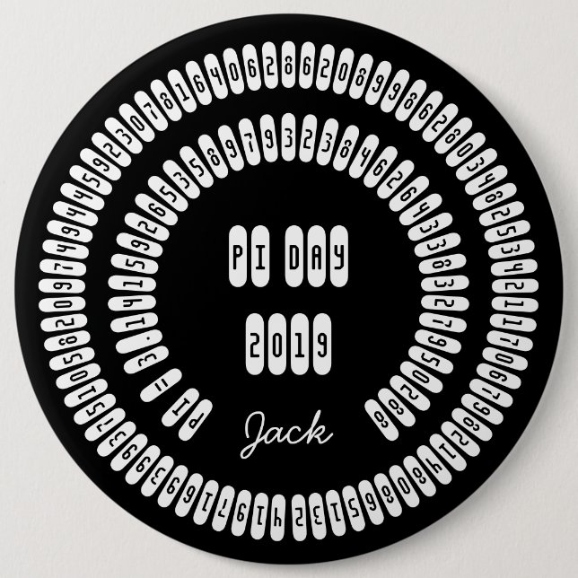 Happy Pi Day 2019 Math Digits 3.14 Mathematics 6 Cm Round Badge (Front)