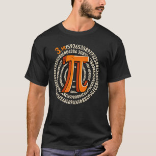 Happy Pi Day 3.14 Pi Symbol Spiral Pi Day Teacher T-Shirt