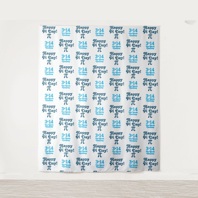 Happy Pi Day 3.14 | Step and Repeat Backdrop Tapestry (Front)