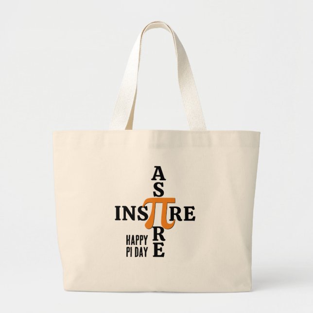 HAPPY PI DAY Aspire Inspire Large Tote Bag (Front)