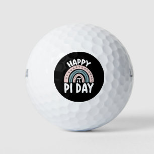 Happy Pi Day Boho Rainbow Math Mathematic Golf Balls