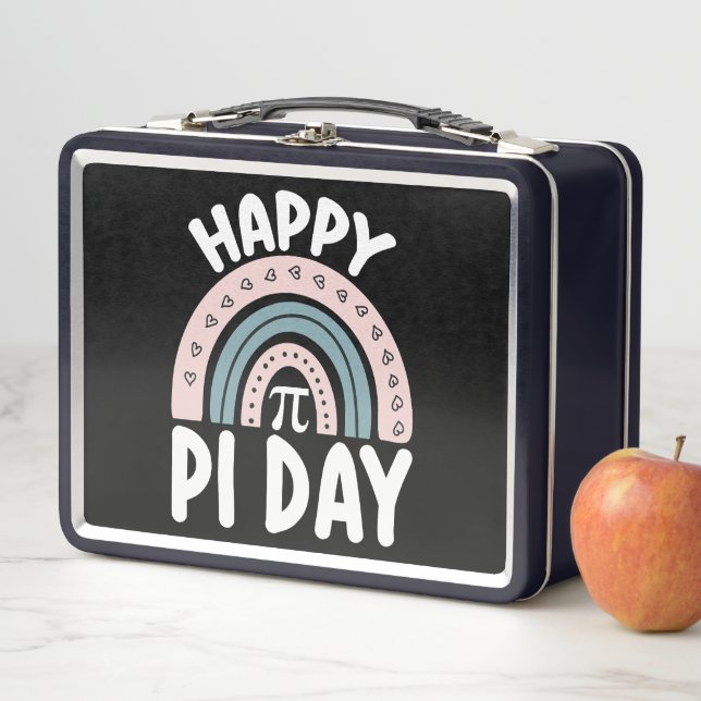Happy Pi Day Boho Rainbow Math Mathematic Metal Lunch Box (In Situ)