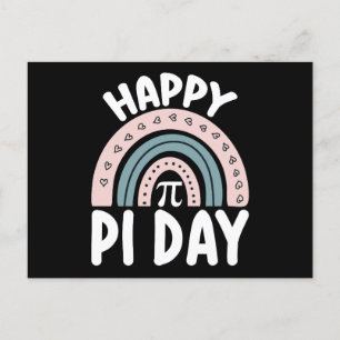 Happy Pi Day Boho Rainbow Math Mathematic Postcard