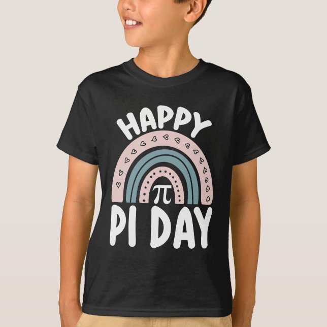 Happy Pi Day Boho Rainbow Math Mathematic T-Shirt (Front)