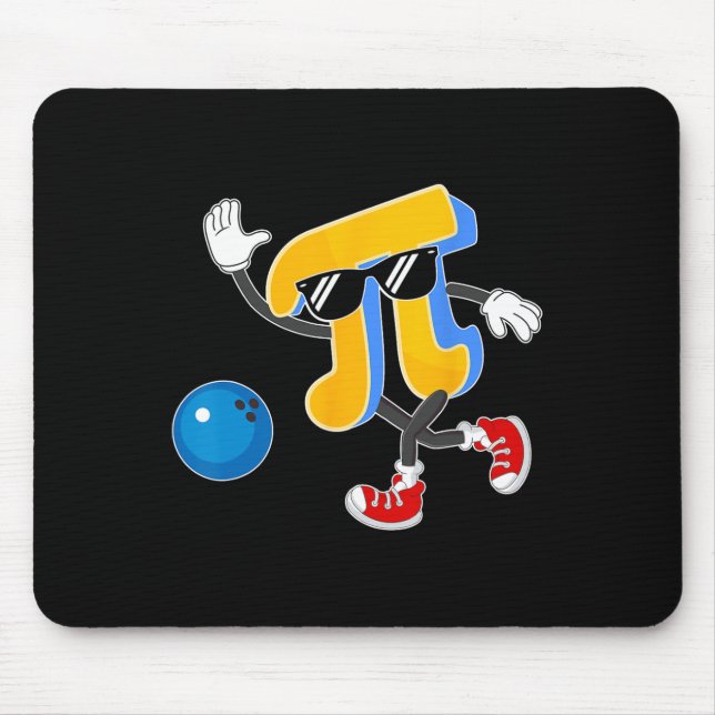 Happy Pi Day Bowling Lovers Pi Symbol Math Teacher Mouse Pad (Front)