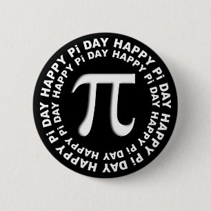 Happy Pi Day Buttons Black and White