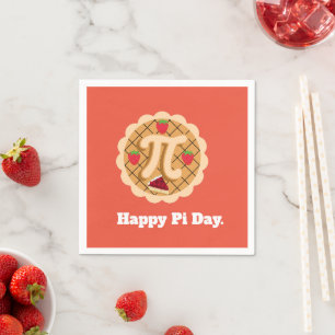 Happy Pi Day Cherry Pie Cute 3.14 Napkin