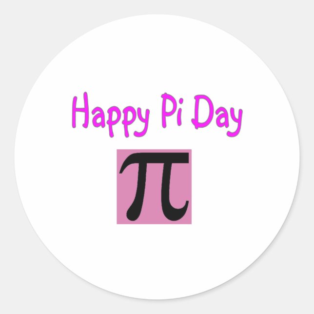 Happy Pi Day Classic Round Sticker (Front)