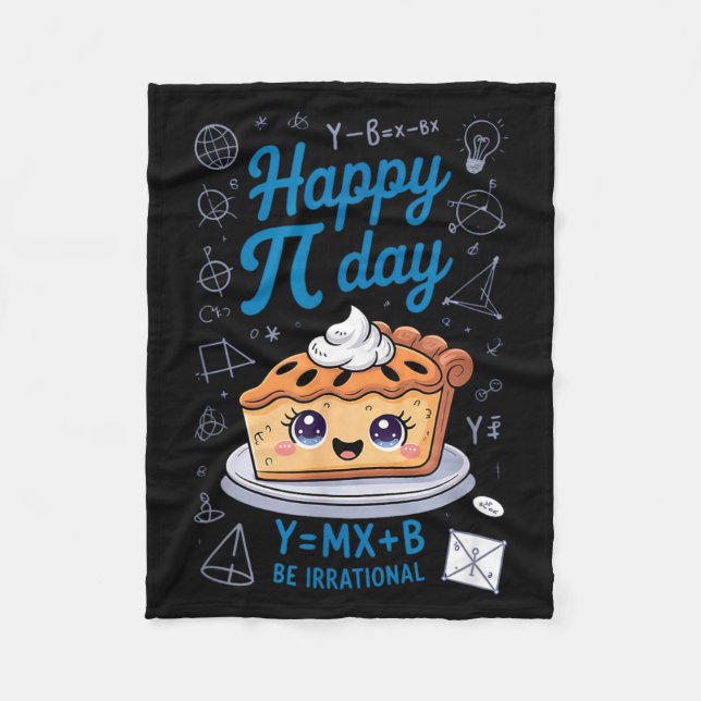 Happy Pi Day Cute Pie Funny Math Teacher Student M Fleece Blanket (Front)