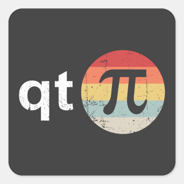 Happy Pi Day Cutie Pi Square Sticker (Front)