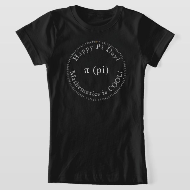 Happy Pi Day Digits Elegant Math Science School T-Shirt (Laydown)