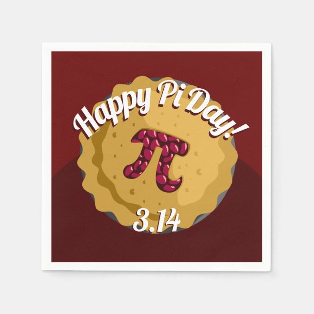 Happy Pi Day | Funny Pie Party Napkins (Front)