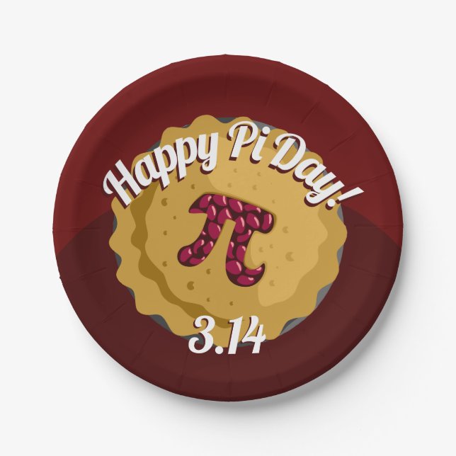 Happy Pi Day | Funny Pie Party Plates (Front)
