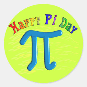 Happy Pi Day Gifts, Unique Embossed Design Classic Round Sticker