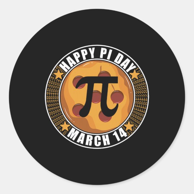 Happy Pi Day March 14  Classic Round Sticker (Front)