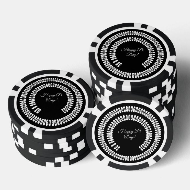 Happy Pi Day Math Digits 3.14 Mathematics Poker Chips (Stack)
