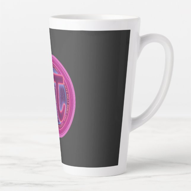 Happy Pi Day Math Teacher Gift glowing colours Latte Mug (Right)