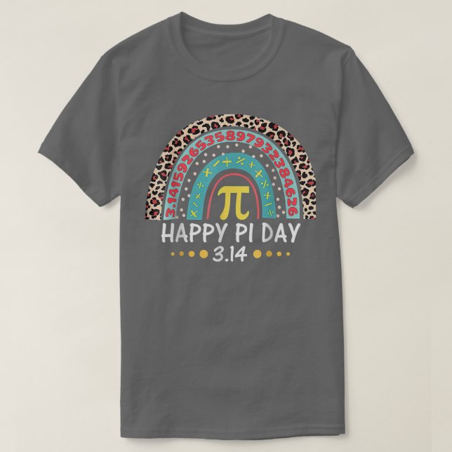 Happy Pi Day Mathematic Math Teacher Gift Leopard  T-Shirt (Design Front)